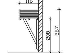 Skan Holz Haustür-Vordach Siegen 2 Weiß lasiert 247 cm x 116 cm