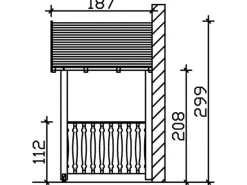 Skan Holz Haustür-Vordach Stralsund 8 Weiß lasiert 360 cm x 187 cm