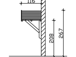 Skan Holz Haustür-Vordach Siegen 1 Nussbaum lasiert 247 cm x 116 cm