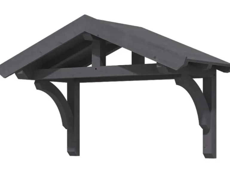 Skan Holz Haustür-Vordach Stettin 1 Schiefergrau lasiert 180 cm x 80 cm