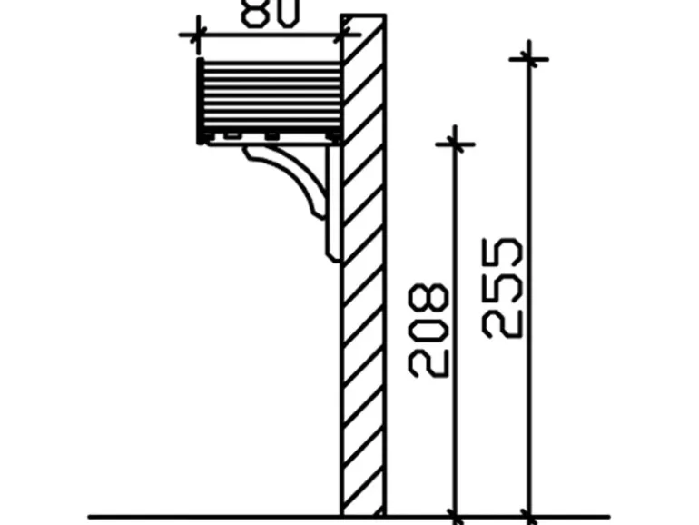 Skan Holz Haustür-Vordach Stettin 1 Schiefergrau lasiert 180 cm x 80 cm