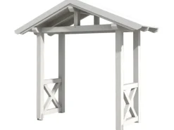 Skan Holz Haustür-Vordach Stralsund 4 Weiß lasiert 289 cm x 116 cm