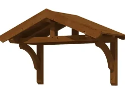 Skan Holz Haustür-Vordach Stettin 1 Nussbaum lasiert 180 cm x 80 cm