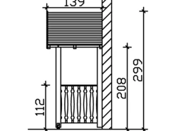 Skan Holz Haustür-Vordach Stralsund 6 Weiß lasiert 360 cm x 139 cm