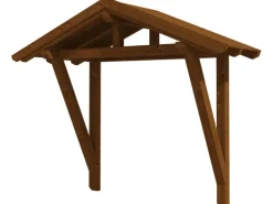 Skan Holz Haustür-Vordach Stralsund 2 Nussbaum lasiert 289 cm x 116 cm