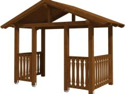 Skan Holz Haustür-Vordach Stralsund 8 Nussbaum lasiert 360 cm x 187 cm