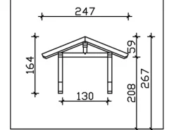 Skan Holz Haustür-Vordach Siegen 1 Eiche hell lasiert 247 cm x 116 cm