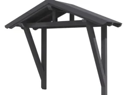 Skan Holz Haustür-Vordach Stralsund 2 Schiefergrau lasiert 289 cm x 116 cm