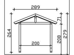 Skan Holz Haustür-Vordach Stralsund 2 Schiefergrau lasiert 289 cm x 116 cm