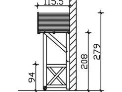 Skan Holz Haustür-Vordach Stralsund 3 Schiefergrau lasiert 289 cm x 116 cm