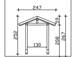 Skan Holz Haustür-Vordach Siegen 2 Schiefergrau lasiert 247 cm x 116 cm