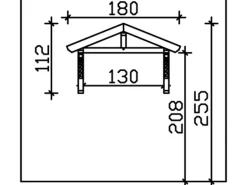 Skan Holz Haustür-Vordach Stettin 1 Weiß lasiert 180 cm x 80 cm