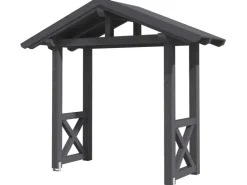Skan Holz Haustür-Vordach Stralsund 4 Schiefergrau lasiert 289 cm x 116 cm