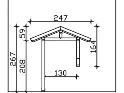 Skan Holz Haustür-Vordach Siegen 3 Nussbaum lasiert 247 cm x 116 cm