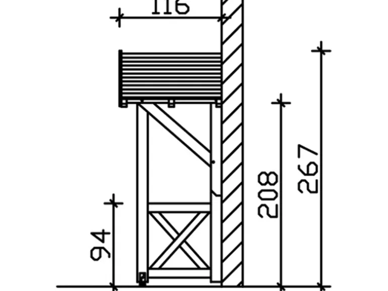 Skan Holz Haustür-Vordach Siegen 3 Eiche hell lasiert 247 cm x 116 cm
