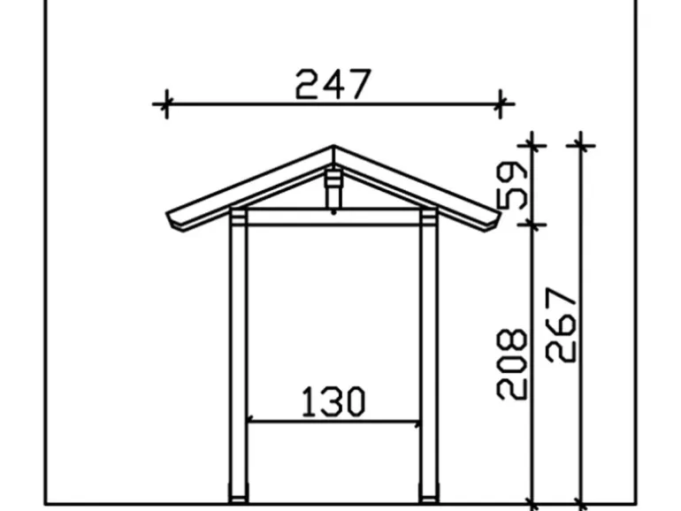 Skan Holz Haustür-Vordach Siegen 4 Schiefergrau lasiert 247 cm x 116 cm