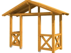 Skan Holz Haustür-Vordach Stralsund 5 Eiche hell lasiert 360 cm x 139 cm