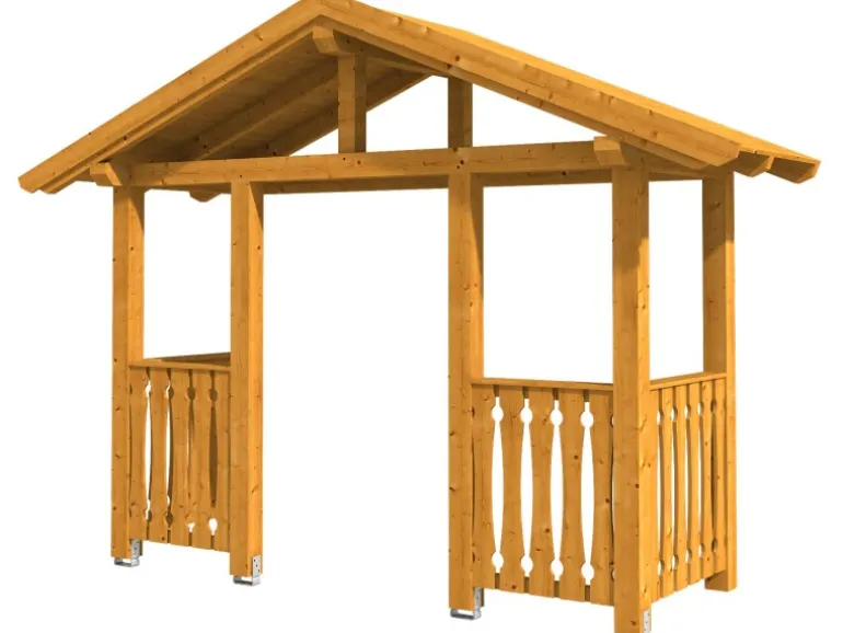 Skan Holz Haustür-Vordach Stralsund 6 Eiche hell lasiert 360 cm x 139 cm