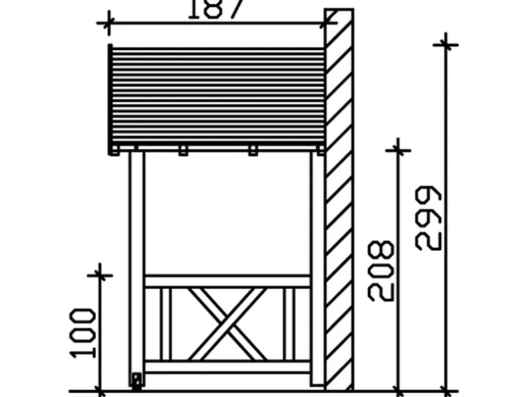 Skan Holz Haustür-Vordach Stralsund 7 Weiß lasiert 360 cm x 187 cm