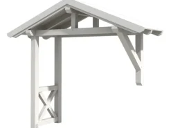 Skan Holz Haustür-Vordach Stralsund 3 Weiß lasiert 289 cm x 116 cm