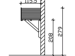 Skan Holz Haustür-Vordach Stralsund 1 Weiß lasiert 289 cm x 116 cm