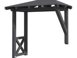 Skan Holz Haustür-Vordach Wismar 3 Schiefergrau lasiert 258 cm x 126 cm