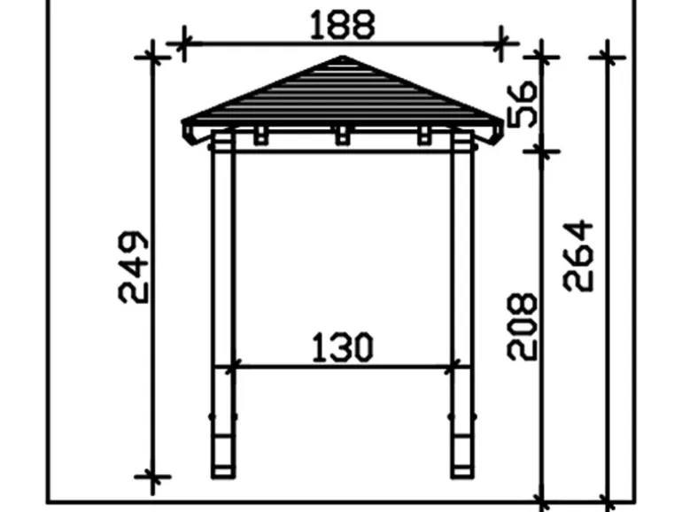 Skan Holz Haustür-Vordach Wesel 2 Weiß lasiert 188 cm x 126 cm