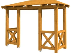 Skan Holz Haustür-Vordach Wismar 5 Eiche hell lasiert 351 cm x 134 cm