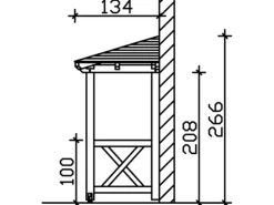 Skan Holz Haustür-Vordach Wismar 5 Eiche hell lasiert 351 cm x 134 cm