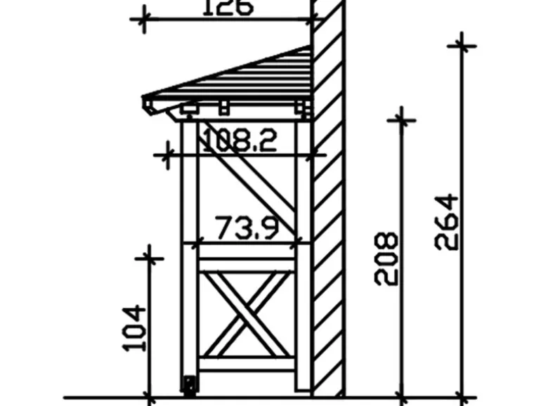 Skan Holz Haustür-Vordach Wesel 3 Eiche hell lasiert 188 cm x 126 cm
