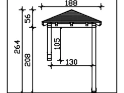 Skan Holz Haustür-Vordach Wesel 3 Eiche hell lasiert 188 cm x 126 cm
