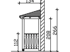 Skan Holz Haustür-Vordach Wismar 6 Schiefergrau lasiert 351 cm x 134 cm