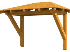 Skan Holz Haustür-Vordach Wismar 1 Eiche hell lasiert 258 cm x 126 cm