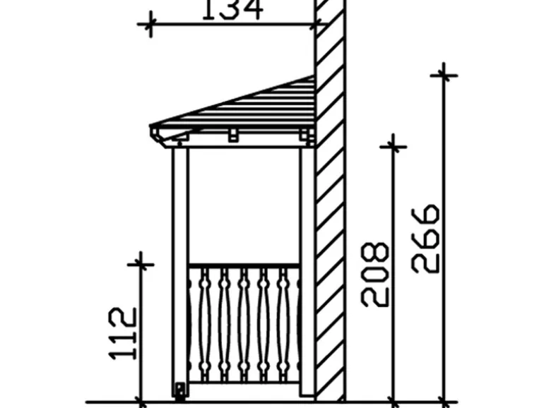 Skan Holz Haustür-Vordach Wismar 6 Weiß lasiert 351 cm x 134 cm