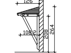 Skan Holz Haustür-Vordach Wismar 2 Schiefergrau lasiert 258 cm x 126 cm