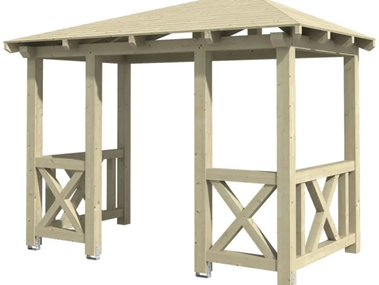 Skan Holz Haustür-Vordach Wismar 7 Natur 357 cm x 192 cm