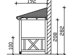 Skan Holz Haustür-Vordach Wismar 7 Eiche hell lasiert 357 cm x 192 cm