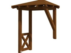 Skan Holz Haustür-Vordach Wesel 3 Nussbaum lasiert 188 cm x 126 cm