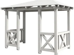 Skan Holz Haustür-Vordach Wismar 7 Weiß lasiert 357 cm x 192 cm