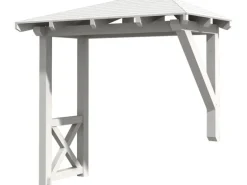 Skan Holz Haustür-Vordach Wismar 3 Weiß lasiert 258 cm x 126 cm