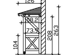 Skan Holz Haustür-Vordach Wismar 3 Weiß lasiert 258 cm x 126 cm