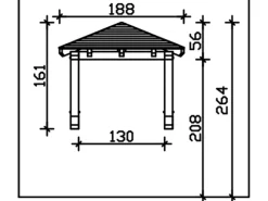 Skan Holz Haustür-Vordach Wesel 1 Eiche hell lasiert 188 cm x 126 cm