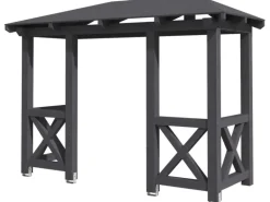 Skan Holz Haustür-Vordach Wismar 5 Schiefergrau lasiert 351 cm x 134 cm