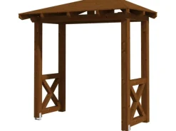 Skan Holz Haustür-Vordach Wismar 4 Nussbaum lasiert 258 cm x 126 cm