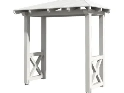 Skan Holz Haustür-Vordach Wismar 4 Weiß lasiert 258 cm x 126 cm