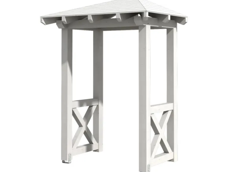 Skan Holz Haustür-Vordach Wesel 4 Weiß lasiert 188 cm x 126 cm