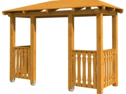 Skan Holz Haustür-Vordach Wismar 6 Eiche hell lasiert 351 cm x 134 cm