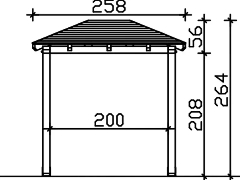Skan Holz Haustür-Vordach Wismar 4 Natur 258 cm x 126 cm