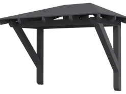 Skan Holz Haustür-Vordach Wismar 1 Schiefergrau lasiert 258 cm x 126 cm