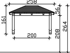 Skan Holz Haustür-Vordach Wismar 1 Natur 258 cm x 126 cm